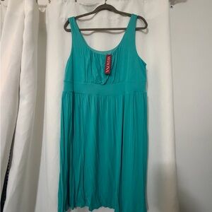 Merona Aqua Sleeveless Gathered Scoop Neck Dress